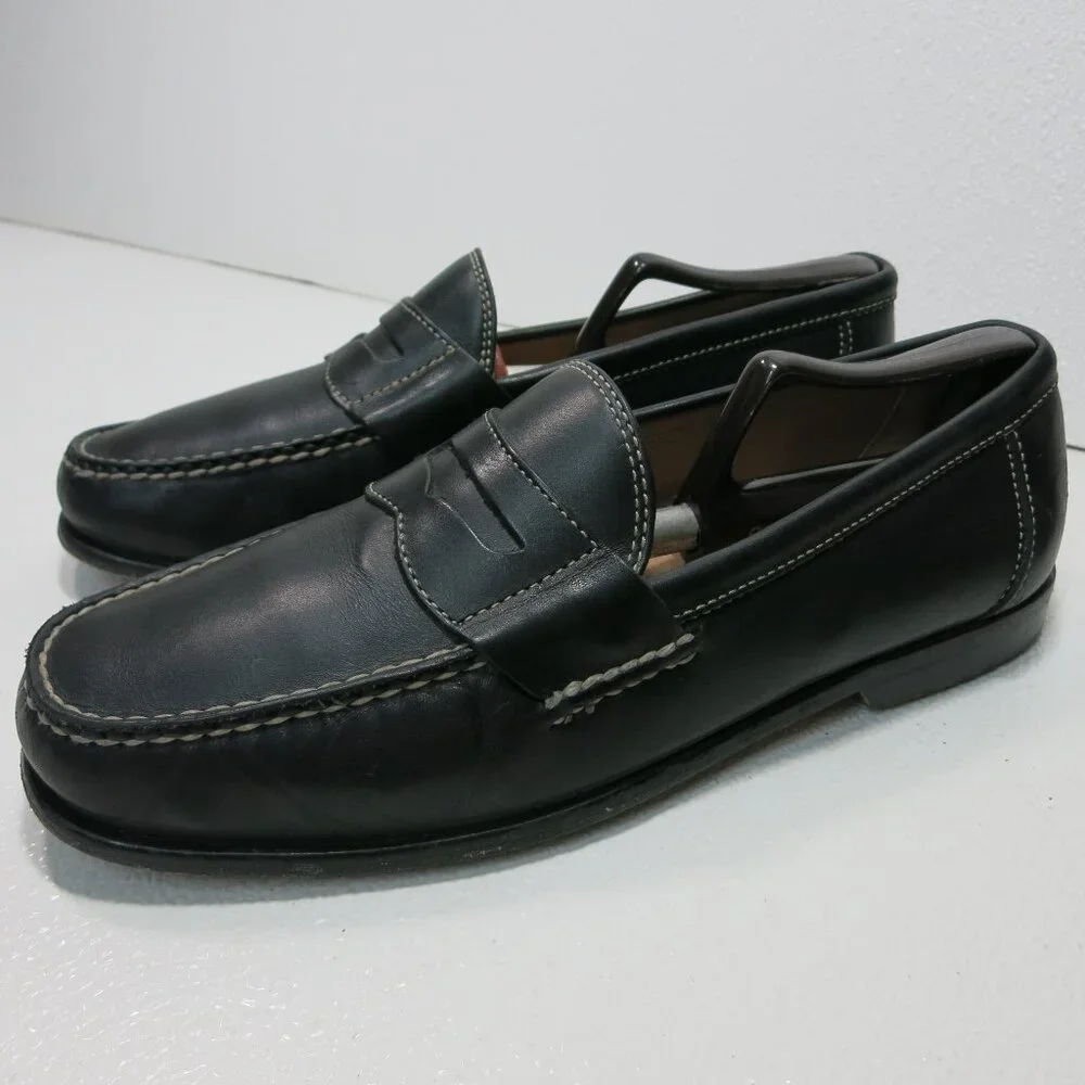 Tommy Bahama Leather Comfort Strap Moccasins Casual Deck Boat Shoes 9.5 M